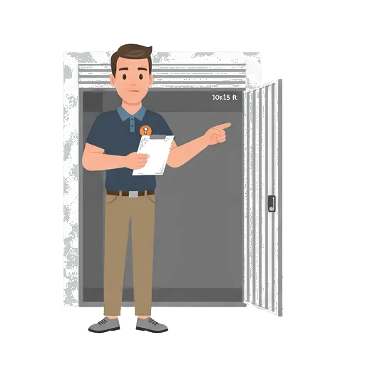 Step 2 illustration: warehouse visit and quote